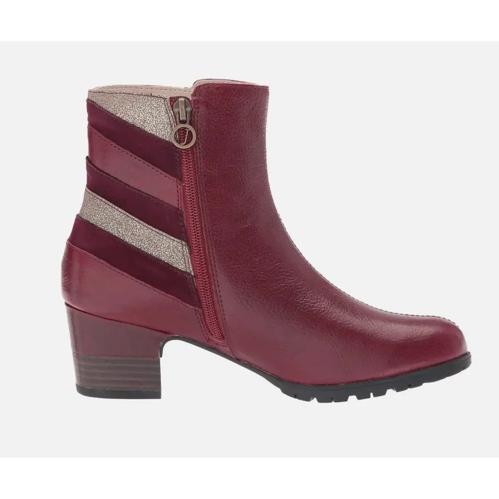 Jambu Amal Leather Boots 11 Red Wine NWT Ankle Booties Boho Art to Wear